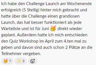 Nachricht: 5-stelliger Challenge-Launch